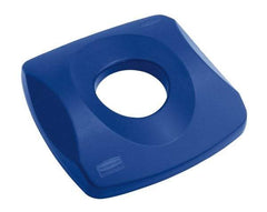 Rubbermaid - Square Lid for Use with 23 Gal Square Recycle Containers - Blue, Plastic, For 3569 - Americas Industrial Supply