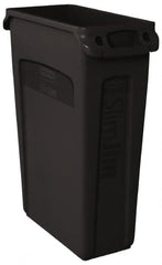 Rubbermaid - 23 Gal Black Rectangle Trash Can - Polyethylene, 30" High x 22" Long x 11" Wide - Americas Industrial Supply