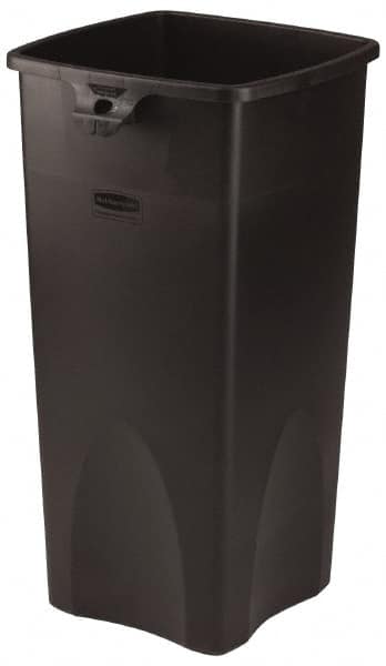 Rubbermaid - 23 Gal Black Square Trash Can - Polyethylene, 30.9" High x 16-1/2" Long x 15-1/2" Wide - Americas Industrial Supply