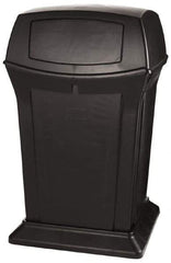 Rubbermaid - 45 Gal Black Square Trash Can - Polyethylene, 41-1/2" High x 24-7/8" Long x 24-7/8" Wide - Americas Industrial Supply