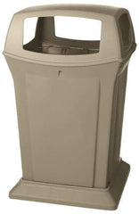 Rubbermaid - 45 Gal Beige Square Trash Can - Polyethylene, 41-1/2" High x 24-7/8" Long x 24-7/8" Wide - Americas Industrial Supply