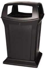 Rubbermaid - 45 Gal Black Square Trash Can - Polyethylene, 41-1/2" High x 24-7/8" Long x 24-7/8" Wide - Americas Industrial Supply