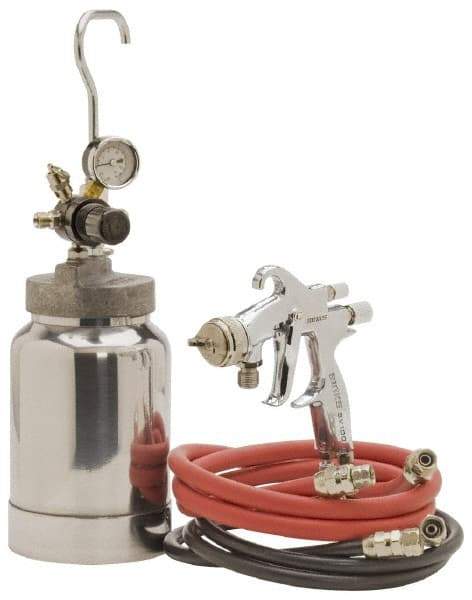 Binks - High Volume/Low Pressure Paint Spray Gun - 2 Qt Capacity, 50 Max psi, 10 to 14 CFM, For Adhesives, Enamels, Epoxies, Lacquers, Latex, Polyurethanes, Primers, Sealers, Stains, Varnishes - Americas Industrial Supply