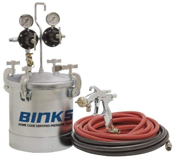 Binks - Paint Sprayer Pressure Tank - SV100 HVLP Gun with 2 Gallon Tank - Americas Industrial Supply