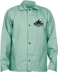 MCR Safety - Size 5XL Welding & Flame Resistant/Retardant Jacket - Green, Cotton, Snaps Closure - Americas Industrial Supply
