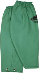 MCR Safety - Size Universal, Green Cotton Cut & Flame Resistant Sleeve - 18" Long Sleeve, Elastic Opening at Both Ends - Americas Industrial Supply