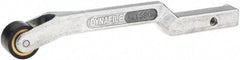 Dynabrade - 3/8" Wide Contact Arm - Offset Arm, 18" Belt Length x 1/2" Belt Width, Crowned, Rubber, 70" Contact Wheel Diam - Americas Industrial Supply