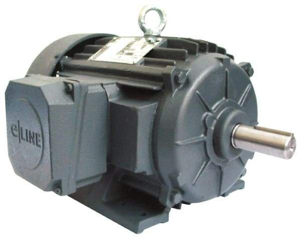 US Motors - 20 hp, TEFC Enclosure, No Thermal Protection, 3,540 RPM, 575 Volt, 60 Hz, Three Phase Energy Efficient Motor - Size 256 Frame, Rigid Mount, 1 Speed, Ball Bearings, 19.1 Full Load Amps, F Class Insulation, CCW Lead End - Americas Industrial Supply