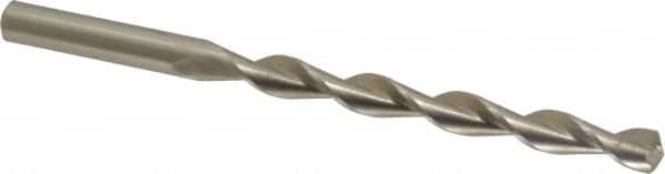 Interstate - 1/4" 135° High Speed Steel Jobber Drill - Bright Finish, Right Hand Cut, Parabolic Flute, Straight Shank, 4" OAL, Split Point - Americas Industrial Supply