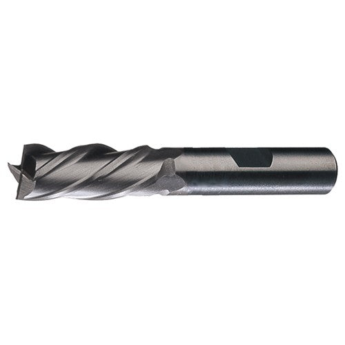 ‎3/8″ × 3/8″ × 3/4″ × 2-1/2″ LHS / LHC HSS HSS Single-End 4-Flute Non-Center Cutting Left Hand Helix Left Hand Cut Finishing End Mill - Bright - Exact Industrial Supply
