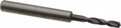 Guhring - 0.1339" 140° Spiral Flute Solid Carbide Screw Machine Drill Bit - FIREX Finish, Right Hand Cut, 20mm Flute Length, 62mm OAL, SU Point, Straight Shank - Americas Industrial Supply