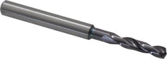 Guhring - 0.1732" 140° Spiral Flute Solid Carbide Screw Machine Drill Bit - FIREX Finish, Right Hand Cut, 24mm Flute Length, 66mm OAL, SU Point, Straight Shank - Americas Industrial Supply