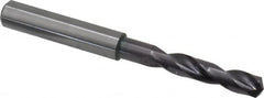 Guhring - 0.2441" 140° Spiral Flute Solid Carbide Screw Machine Drill Bit - FIREX Finish, Right Hand Cut, 34mm Flute Length, 79mm OAL, SU Point, Straight Shank - Americas Industrial Supply