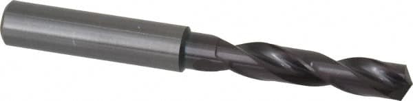 Guhring - 0.3189" 140° Spiral Flute Solid Carbide Screw Machine Drill Bit - FIREX Finish, Right Hand Cut, 47mm Flute Length, 89mm OAL, SU Point, Straight Shank - Americas Industrial Supply