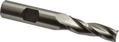 Made in USA - 1° Taper Angle per Side, 3/8" Small End Diam, 1-1/4" LOC, High Speed Steel 3 Flute Tapered Square End Mill - 3-1/4" OAL, 1/2" Shank Diam, Spiral Flute - Americas Industrial Supply