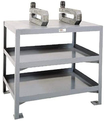 Made in USA - 60 Wide x 30" Deep x 32" High, Steel Machine Work Table - Edge Turned Down, Fixed Legs - Americas Industrial Supply