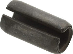 Made in USA - 3/8" Diam x 3/4" Long Slotted Spring Pin - Grade 1070-1090 Alloy Steel, Black Oxide Finish - Americas Industrial Supply