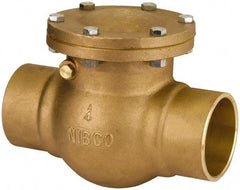 NIBCO - 1/2" Bronze Check Valve - Bolted Bonnet, Soldered x Soldered, 300 WOG - Americas Industrial Supply