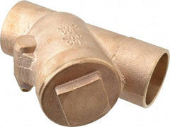 NIBCO - 2" Bronze Check Valve - Y-Pattern, Soldered x Soldered, 300 WOG - Americas Industrial Supply