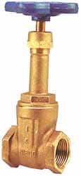 NIBCO - 3/4" Pipe, Class 125, Threaded Bronze Solid Wedge Rising Stem Gate Valve - 200 WOG, 125 WSP, Screw-In Bonnet - Americas Industrial Supply