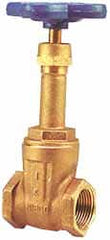 NIBCO - 3/4" Pipe, Class 125, Threaded Bronze Solid Wedge Rising Stem Gate Valve - 200 WOG, 125 WSP, Screw-In Bonnet - Americas Industrial Supply