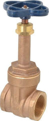 NIBCO - 1-1/4" Pipe, Class 125, Threaded Bronze Solid Wedge Rising Stem Gate Valve - 200 WOG, 125 WSP, Screw-In Bonnet - Americas Industrial Supply