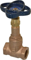 NIBCO - 1/2" Pipe, Class 125, Threaded Bronze Solid Wedge Rising Stem Gate Valve - 200 WOG, 125 WSP, Screw-In Bonnet - Americas Industrial Supply