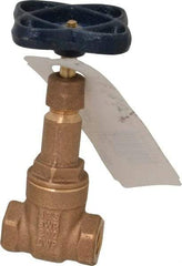 NIBCO - 1/4" Pipe, Class 125, Threaded Bronze Solid Wedge Rising Stem Gate Valve - 200 WOG, 125 WSP, Screw-In Bonnet - Americas Industrial Supply