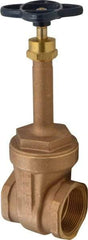 NIBCO - 2-1/2" Pipe, Class 125, Threaded Bronze Solid Wedge Rising Stem Gate Valve - 200 WOG, 125 WSP, Screw-In Bonnet - Americas Industrial Supply
