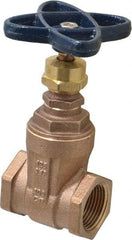 NIBCO - 1" Pipe, Class 125, Threaded Bronze Solid Wedge Stem Gate Valve - 200 WOG, 125 WSP, Screw-In Bonnet - Americas Industrial Supply