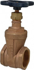 NIBCO - 2" Pipe, Class 125, Threaded Bronze Solid Wedge Stem Gate Valve - 200 WOG, 125 WSP, Screw-In Bonnet - Americas Industrial Supply
