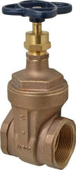 NIBCO - 2-1/2" Pipe, Class 125, Threaded Bronze Solid Wedge Stem Gate Valve - 200 WOG, 125 WSP, Screw-In Bonnet - Americas Industrial Supply