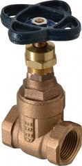 NIBCO - 3/4" Pipe, Class 125, Threaded Bronze Solid Wedge Stem Gate Valve - 200 WOG, 125 WSP, Screw-In Bonnet - Americas Industrial Supply