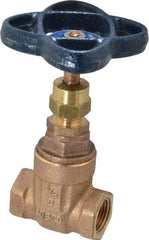 NIBCO - 3/8" Pipe, Class 125, Threaded Bronze Solid Wedge Stem Gate Valve - 200 WOG, 125 WSP, Screw-In Bonnet - Americas Industrial Supply