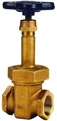 NIBCO - 1-1/4" Pipe, Class 125, Threaded Bronze Solid Wedge Rising Stem Gate Valve - 200 WOG, 125 WSP, Union Bonnet - Americas Industrial Supply