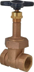 NIBCO - 1" Pipe, Class 125, Threaded Bronze Solid Wedge Rising Stem Gate Valve - 200 WOG, 125 WSP, Union Bonnet - Americas Industrial Supply
