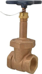 NIBCO - 1-1/2" Pipe, Class 125, Threaded Bronze Solid Wedge Rising Stem Gate Valve - 200 WOG, 125 WSP, Union Bonnet - Americas Industrial Supply