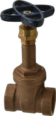 NIBCO - Class 150, Threaded Bronze Solid Wedge Rising Stem Gate Valve - 300 WOG, 150 WSP, Screw-In Bonnet - Americas Industrial Supply