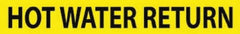NMC - Pipe Marker with Hot Water Return Legend and No Graphic - 3/4 to 1-1/4" Pipe Outside Diam, Black on Yellow - Americas Industrial Supply