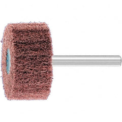 PFERD - 1-1/2" Diam x 3/4" Face Width, Aluminum Oxide Nonwoven Mounted Flap Wheel - 1/4" Shank Mount, 280 Grit, 15,000 Max RPM - Americas Industrial Supply