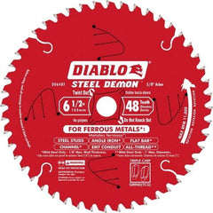 Freud - 6-1/2" Diam, 5/8" Arbor Hole Diam, 48 Tooth Wet & Dry Cut Saw Blade - Carbide-Tipped, Burr-Free Action, Standard Round Arbor - Americas Industrial Supply