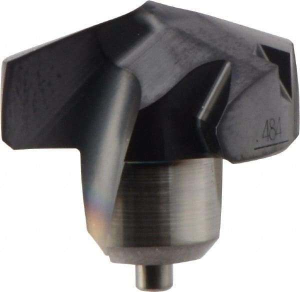 Kennametal - Series KenTIP, 12.3mm Diam Grade KCP15 140° Replaceable Drill Tip - Carbide, AlTiN Finish, N Seat Size - Americas Industrial Supply