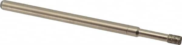 Made in USA - 0.11" Head Diam x 5/32" Head Thickness CBN Grinding Pin - 1/8" Shank Diam x 1-3/4" Shank Length, Coarse Grade - Americas Industrial Supply