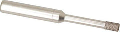 Made in USA - 0.156" Head Diam x 1/4" Head Thickness CBN Grinding Pin - 1/4" Shank Diam x 1-1/4" Shank Length, Coarse Grade - Americas Industrial Supply