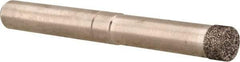 Made in USA - 1/4" Head Diam x 1/8" Head Thickness CBN Grinding Pin - 1/4" Shank Diam x 1-1/4" Shank Length, Coarse Grade - Americas Industrial Supply