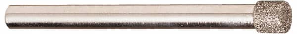 Made in USA - 0.312" Head Diam x 1/8" Head Thickness CBN Grinding Pin - 1/4" Shank Diam x 2-7/8" Shank Length, Coarse Grade - Americas Industrial Supply