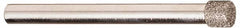 Made in USA - 0.312" Head Diam x 1/8" Head Thickness CBN Grinding Pin - 1/4" Shank Diam x 2-7/8" Shank Length, Coarse Grade - Americas Industrial Supply