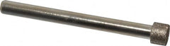 Made in USA - 3/8" Head Diam x 1/4" Head Thickness CBN Grinding Pin - 1/4" Shank Diam x 2-3/4" Shank Length, Coarse Grade - Americas Industrial Supply