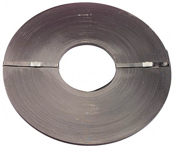 Made in USA - 865" Long x 1/2" Wide, Ribbon Coil Steel Strapping - 800 Lb Capacity, 0.02" Thick - Americas Industrial Supply