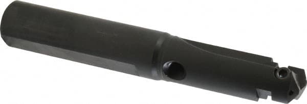 Allied Machine and Engineering - Series A, 31/32 to 1-3/8" Diam, 1" Diam Straight Shank, Straight Flute Spade Drill - 3" Max Depth, 3-17/32" Body Length, 6-1/2" OAL, Short Length, Through Coolant - Americas Industrial Supply